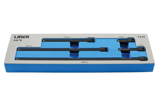 Laser Tools 3/8"D 5pc Impact Extension Bar Set In A EVA Foam Tray 7372