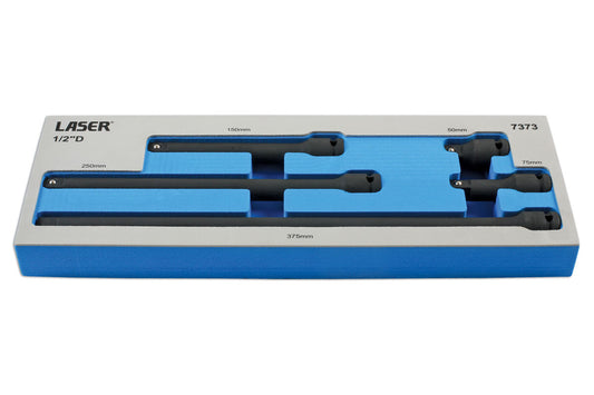 Laser Tools Impact Extension Bar Set 1/2"D 5pc 50, 75, 150, 250 and 375mm 7373