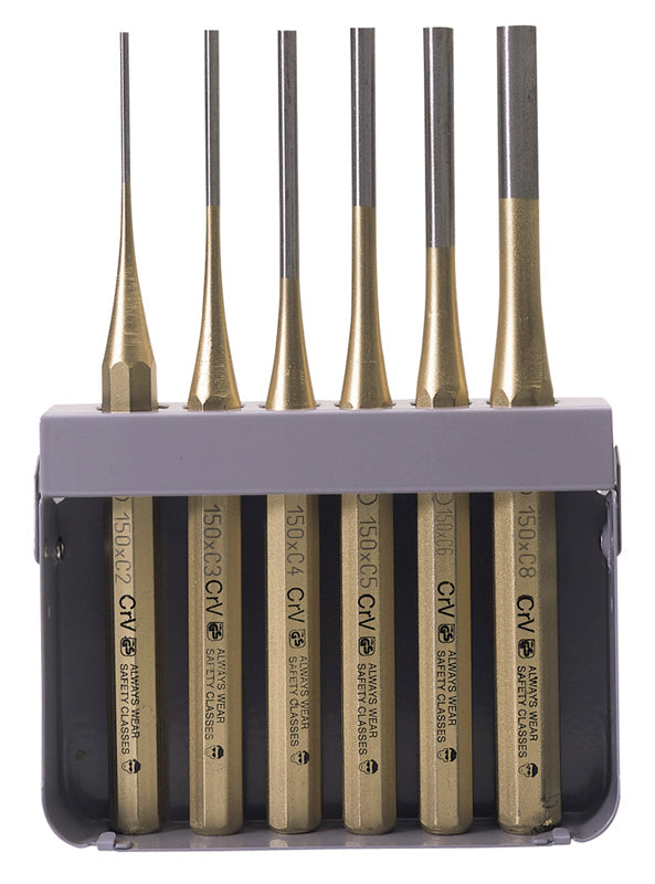 Draper Octagonal Parallel Pin Punch Set 150mm 6 Piece 2, 3, 4, 5, 6, 8mm 74712