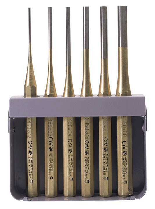 Draper Octagonal Parallel Pin Punch Set 150mm 6 Piece 2, 3, 4, 5, 6, 8mm 74712