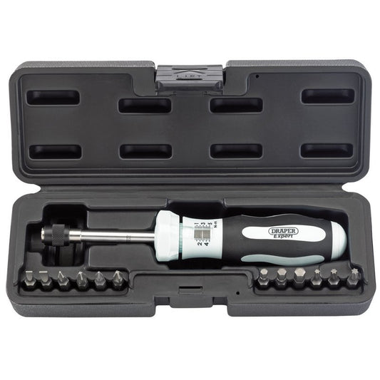 Draper Torque Screwdriver Kit 1 - 5Nm Includes Bits And Box 75170