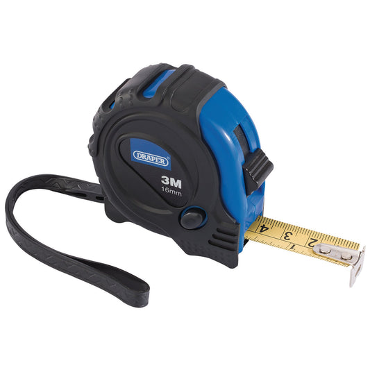 Draper Metric Imperial Measuring Tape 3m 10ft x 16mm ABS Case Soft Grip75298