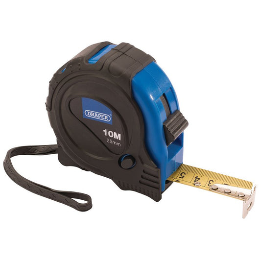 Draper Measuring Tape 10m 33ft x 25mm Locking Button And Belt Clip 75301