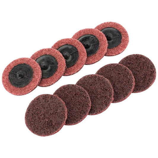 Draper Polycarbide Quick Change Abrasive Pads 50mm Medium 10 Pack 75623