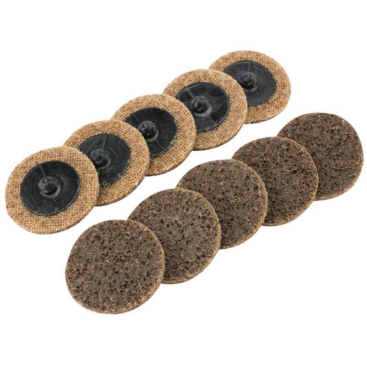 Draper Polycarbide Quick Change Abrasive Pads 50mm Coarse 10 Pack 75625
