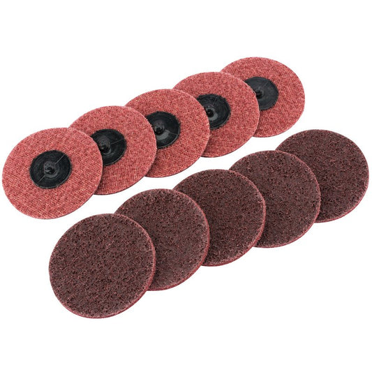 Draper Polycarbide Quick Change Abrasive Pads 75mm Medium 10 Pack 75627
