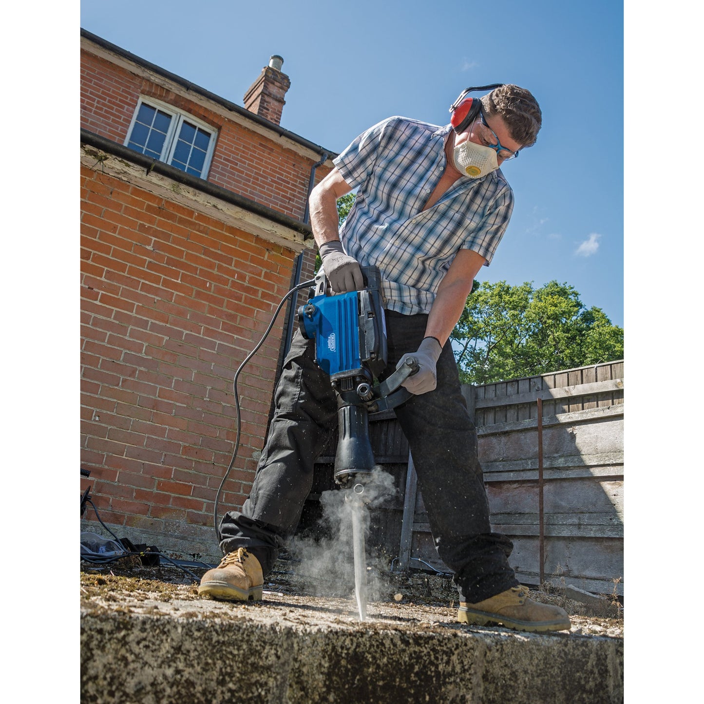 Draper 110V Hex Breaker 14kg 1500W Impact Rate 1900bpm With Chisels 75737