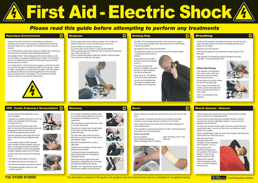 Laser Tools Electric Shock First Aid Poster 7575