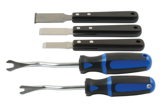 Laser Tools Trim Clip Remover & Tungsten Tipped Scraper Set 5pc 7583