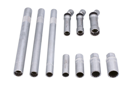 Laser Tools Metric Spark Plug Socket Set 3/8"D 10pc Bi Hex In EVA Foam Tray 7605