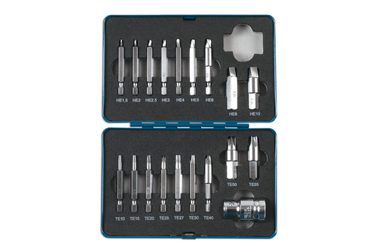 Laser Tools Extractor Set for Torx� Hex Fittings 19pc 7678
