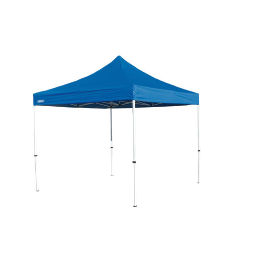 Draper Folding Gazebo 3 x 3m Blue Steel Legs & Frames Splashproof Material 76942