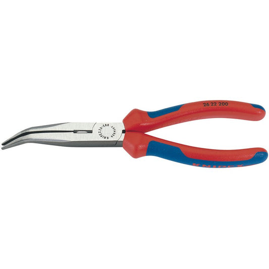 Knipex Angled Long Nose Pliers with Heavy Duty Handles 200mm 26 22 200