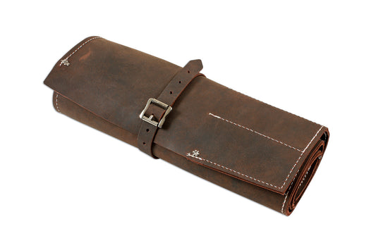 Gunson Leather Tool Roll Antique Finish 15 Pockets 77168