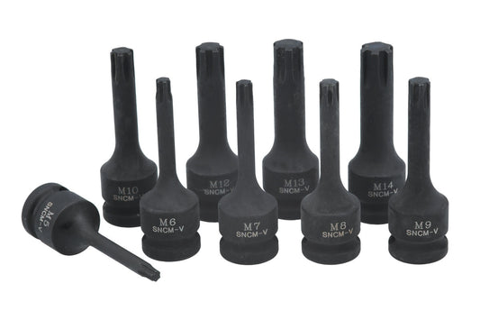 Laser Tools Impact Ribe Socket Bit Set 1/2"D 9pc 7806
