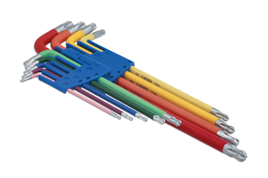 Laser Tools Colour Coded Star Key Set - Ball End 9pc 7873