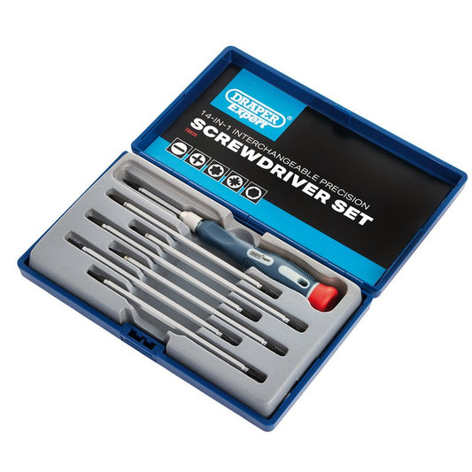 Draper Reversible Precision Screwdriver Set 14 in 1 Double Ended Blades 78925