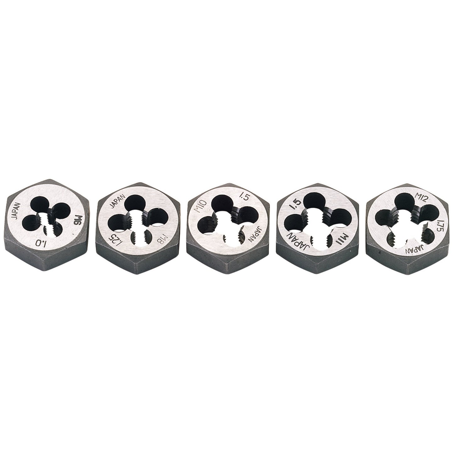 Draper Metric Hexagon Die Nut Set 5 Piece Carbon Steel 6 to 12mm 79198