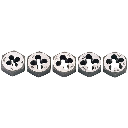 Draper Metric Hexagon Die Nut Set 5 Piece Carbon Steel 6 to 12mm 79198