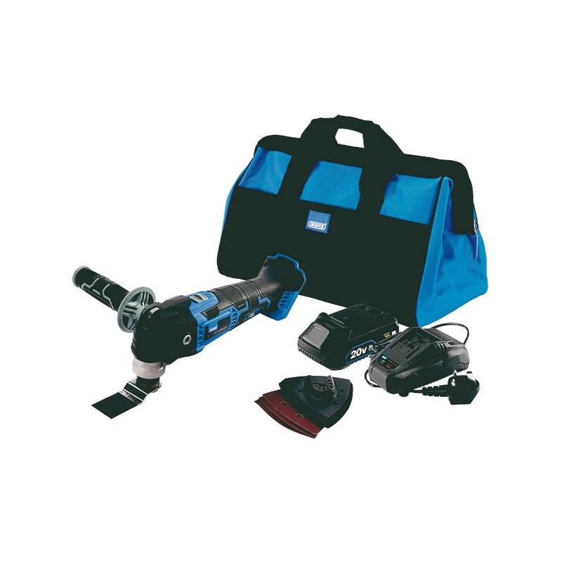 Draper Storm Force 20V Oscillating Multi-Tool Kit With Battery And Tool Bag 79900