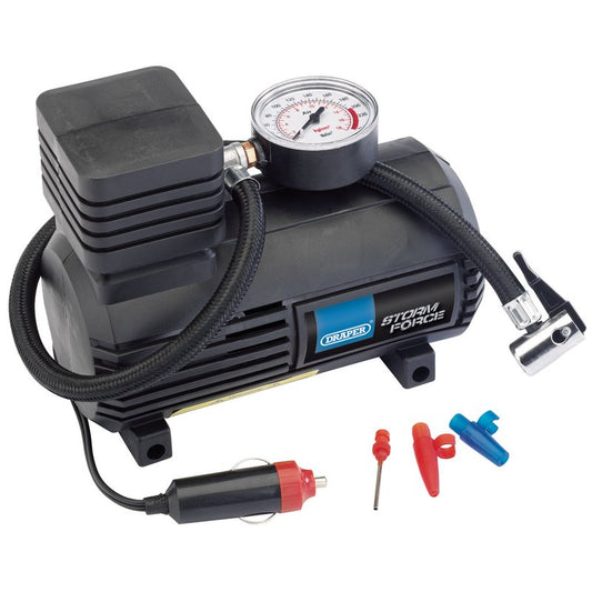 Draper 250psi 12V Mini Analogue Air Compressor For car bike tyres airbeds 81023