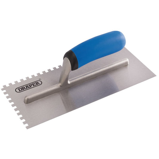 Draper Soft Grip Adhesive Spreading Trowel 120 x280mm Serrated steel blade 81256