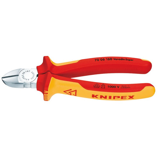 Knipex 160mm Diagonal Side Cutter Insulated 1000V AC 1500V DC 70 06 160 SBE