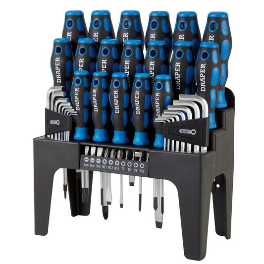 Draper Soft Grip Screwdriver Hex Key and Bit Set 44 Piece Soft grip 81294