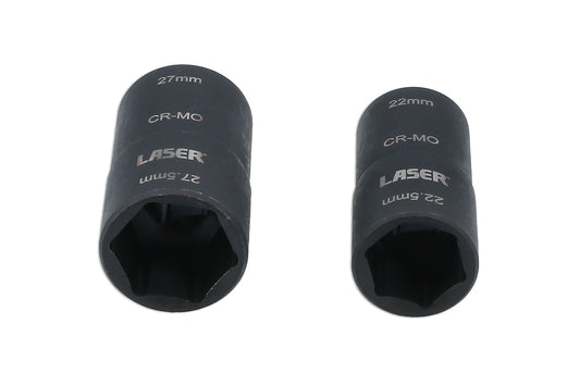 Laser Tools Double Ended Damaged Wheel Nut Socket Set 2pc Single Hex 8228