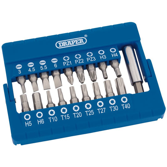 Draper 1/4" Screwdriver and Magnetic Bit Holder Set 19 Piece 82393