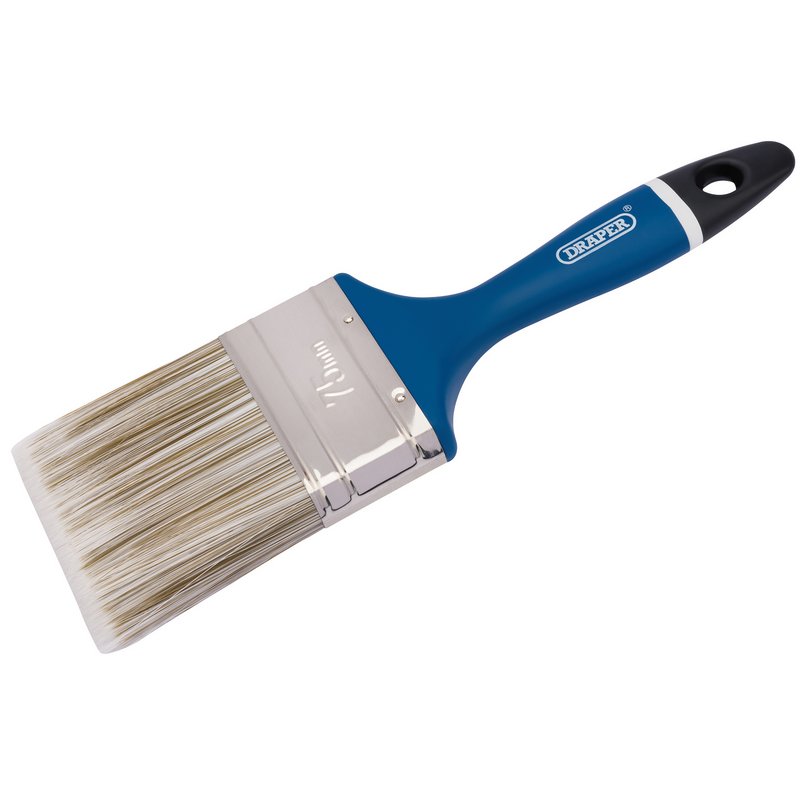 Draper Soft Grip Handle Paint Brush 75mm 3" Synthetic Bristles 82493