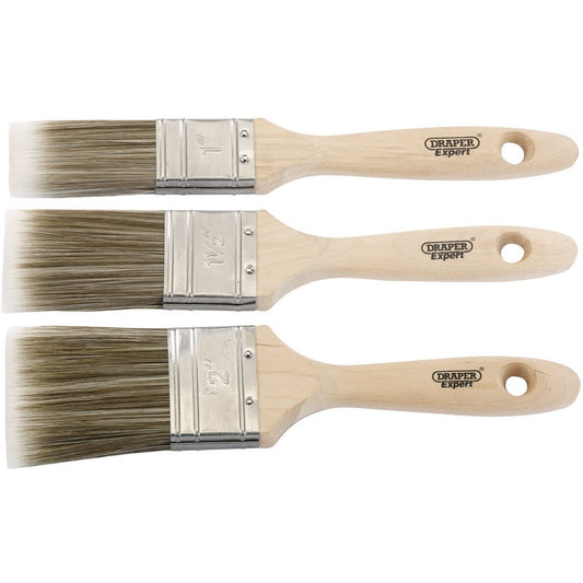 Draper Expert Paint Brush Set 3 Piece Technofil filaments hardwood handles 82509