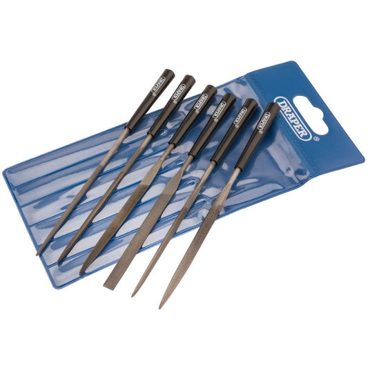 Draper Needle File Set 140mm 6 Piece Hardened Carbon chrome steel 82577