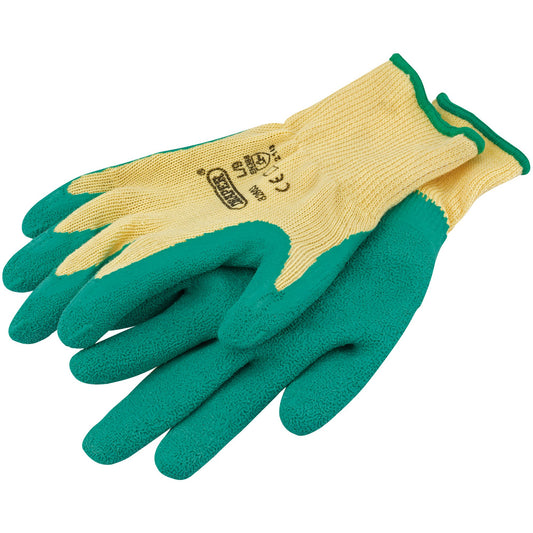 Draper Heavy Duty Latex Coated Work Gloves Large Green 1 Pair 82603