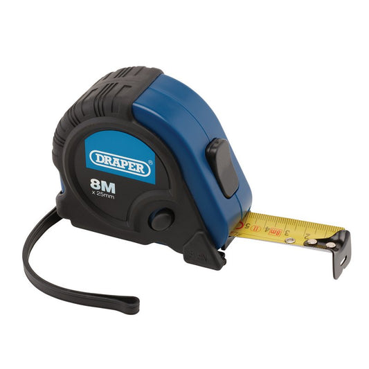 Draper Draper Measuring Tape 8m 26ft x 25mm Locking Button And Belt Clip 82819