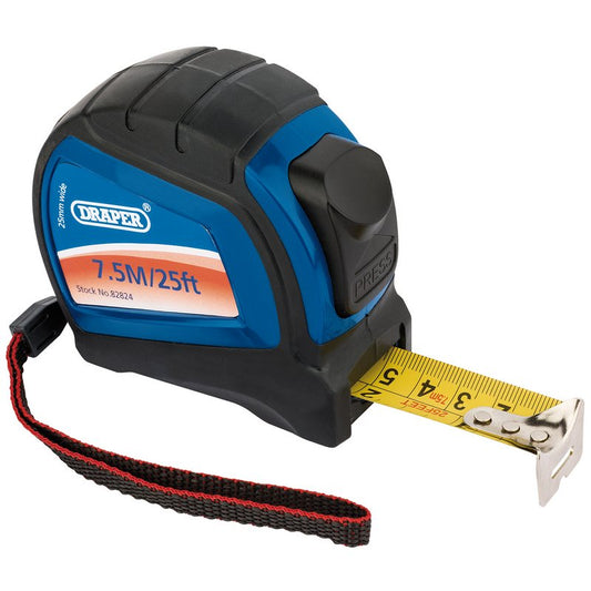 Draper Measuring Tape 7.5m 25ft Locking button & belt clip 82824