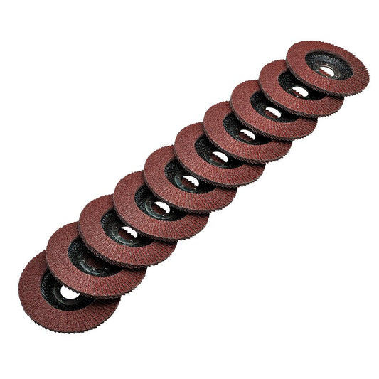 Draper Aluminium Oxide Flap Discs 115 x 22.23mm 40 Grit Pack of 10 - 82961