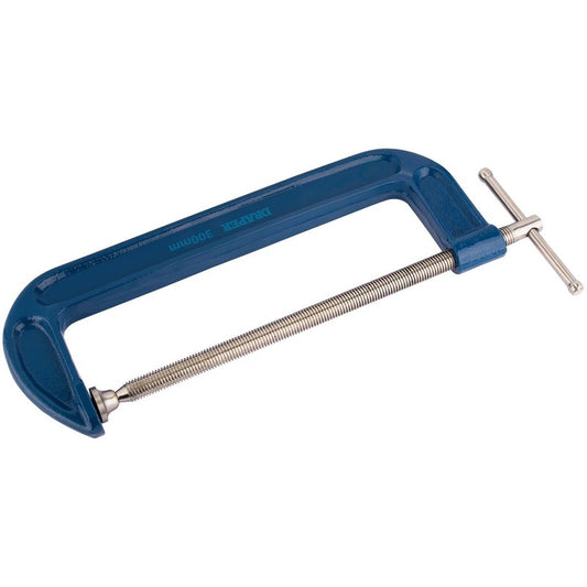Draper C Clamp 300 x 90mm Malleable Cast Iron Tommy Bar Handle Swivel Shoe 83461