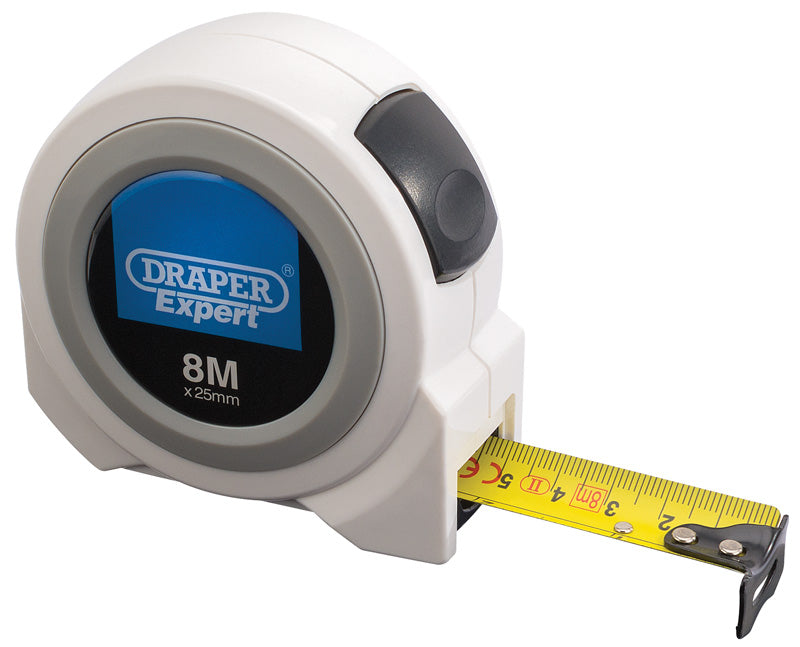 Draper Expert Autolock Measuring Tape, 8m/26ft x 25mm, White
