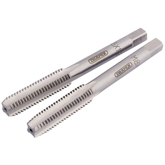 Draper 8.0 x 1.25 Tap Set Taper And Plug High Carbon Steel 83800
