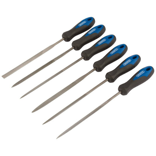 Draper Soft Grip Needle File Set 140mm 6 Pc Hardened Carbon chrome steel 83982