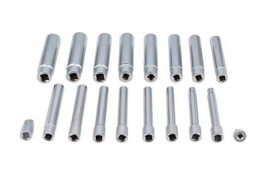 Laser Tools Extra Deep Metric Master Socket Set 18pc Single Hex 120mm Long 8420