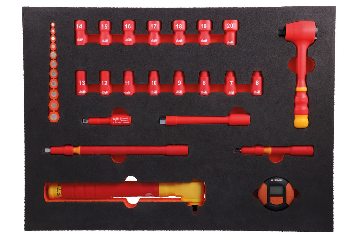 Laser Tools 3/8"D Insulated Socket Set Foam Inlay EV’s and Hybrid vehicles 8484