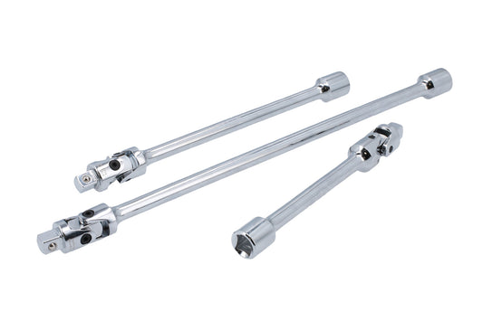 Laser Tools 3/8"D Universal Joint Extension Set 3pc Spring Loaded Chrome 8494