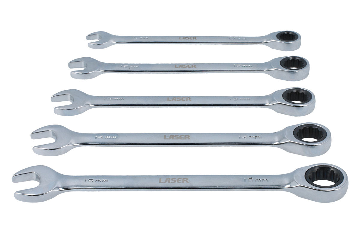 Laser Tools Ratchet Ring Combination Spanner Set 5pc 8510