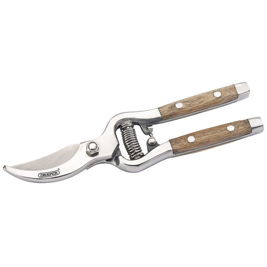 Draper Bypass Secateurs with Ash Handles 210mm Stainless Steel Blades 85188