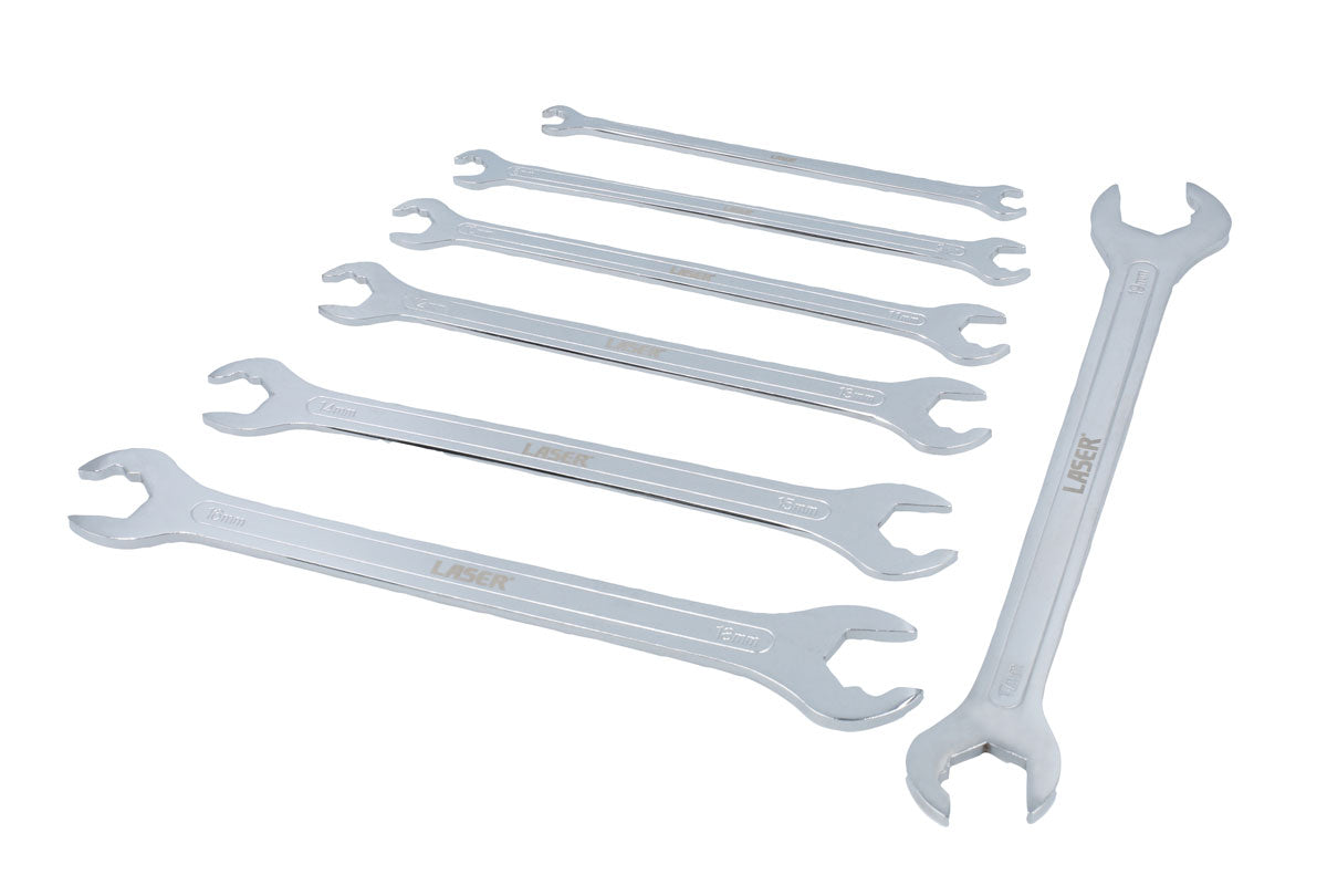 Laser Tools Ultra Thin Ratcheting Action Spanner Set 7pc 8521