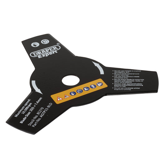 Draper 3 Tooth Brush Cutter Blade Dia 255mm Bore 25.4 Thickness 1.4mm 85279