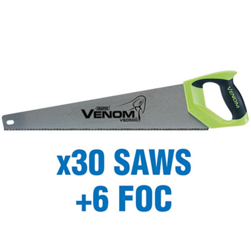 Draper Venom® First Fix Double Ground Handsaws, 500mm (added value pack 30 saws + 6 foc)