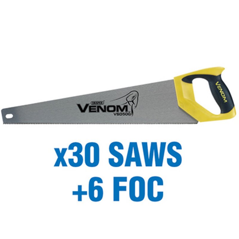 Draper Venom® Second Fix Double Ground Handsaws, 500mm (added value pack 30 saws + 6 foc)